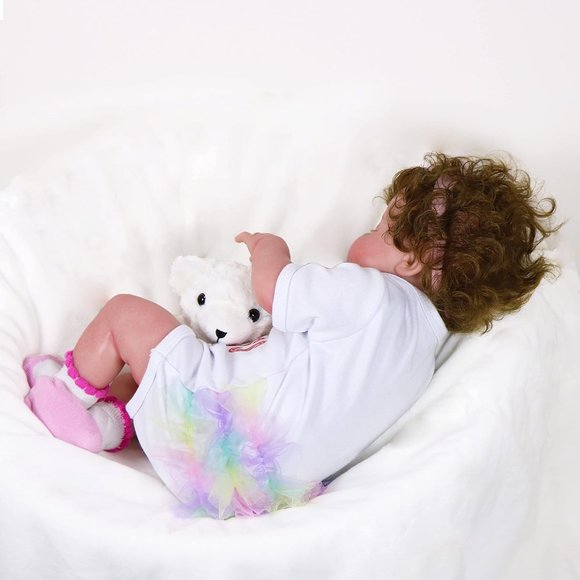 Sleeping Reborn Baby Dolls, 20 Inch Lifelike Newborn Baby Girl Doll - Picture 2 of 9
